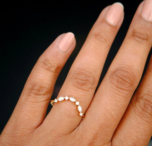 10K oro laboratorio cultivado diamante boda banda laboratorio diamante joyería Marquesa y princesa diamante anillo de compromiso regalo para el amor - Product Image 6