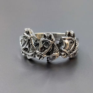 Trendy 4.6 Grams <b>Plain</b> <b>Silver</b> <b>Ring</b> Resizable Geometric Inlay Stylish Modern Religious Classic Style 6mm Plated Perfect Gift - Product Image 1