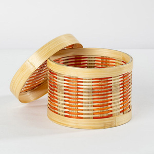 Natural Lidded Bamboo <b>Boxes</b> <b>for</b> <b>Christmas</b> Candy and Cookie Storage Colorful Round Storage Box Custom logo Accept - Product Image 1