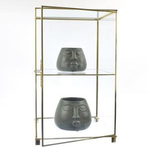 Home Accessories Storage Display Showcase Pen Holder Jewelry Box Organized <b>Wedding</b> <b>Keepsake</b> Rack in 2 Shelf Clear Glass Golden - Product Image 6