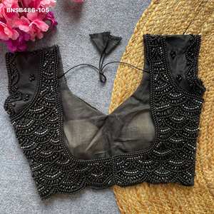 Blusa de Seda Pura con Cuentas y Bordado a Mano para Bodas, al Precio Más Bajo, Proveedor de Surat, Exportador de Moda Femenina India - Product Image 3