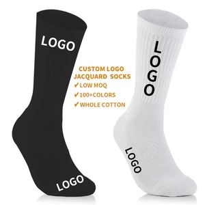 Chaussettes de sport OEM 2026 en gros personnalisées blanches et noires pour hommes et jeunes, 100 % coton, écologiques, anti-humidité, pour la course à pied - Product Image 3