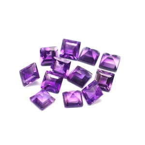 Piedra suelta de amatista púrpura Natural, corte Asscher cuadrado de 4mm para hacer joyas, corte cuadrado de Pan de Azúcar, piedra púrpura Natural - Product Image 5