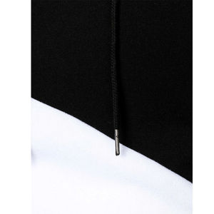 เสื้อฮู้ดสวมหัวสำหรับผู้ชายเสื้อมีฮู้ดแบบสวมหัวสำหรับฤดูหนาวผ้าฝ้าย100% ขาวดำดีไซน์แบบทันสมัย - Product Image 3