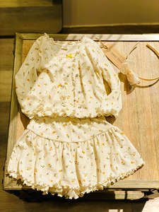 Conjunto de 3 piezas de algodón orgánico certificado GOTS para niñas, falda, camisola, Top y cárdigan, suave y de moda, proveedor ODM de Vietnam OEM - Product Image 6