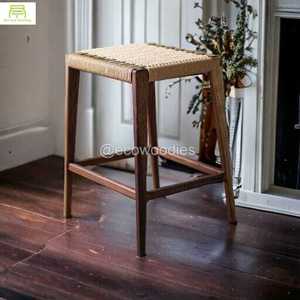 Tabouret de pied de haute qualité Peeda tabouret en bois Peeda tabouret de douche en bambou Console d'incrustation d'os - Product Image 2