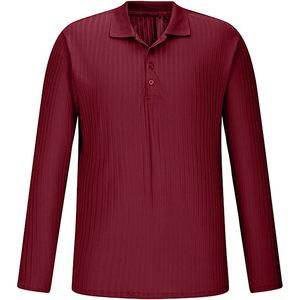 100% Cotton Top Casual Men's Plus Size Cheap Custom Long Sleeves Hip Hop Oversized New Fashion <b>Design</b> Polo Neck T-Shirt - Product Image 3