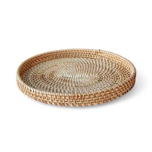 Decorative Natural Rattan <b>Tray</b> Handmade For Living Space Dining <b>Table</b> And Kitchen Decoration - Product Image 1