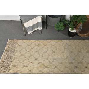 Alfombra turca clásica Bohemia Beige hecha a mano 2,4x9,4 pies patrón de pasillo Rectangular para dormitorio adolescente y sala de estar - Product Image 3