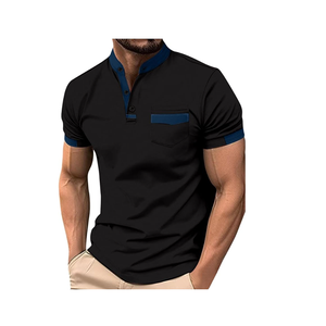 Camisetas de Polo de manga corta para hombre al por mayor, camisetas de golf de punto liso transpirable de algodón 100%, patrón sólido - Product Image 2