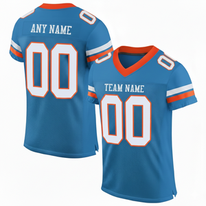 Maillot de football américain en maille vierge avec impression numérique 100% polyester rayé antibactérien respirant personnalisable avec le nom de l'équipe - Product Image 1