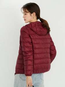 Veste en duvet d'hiver chaude et ultra-mince et pliable Veste en duvet pour femmes avec capuche pour l'extérieur Veste en duvet légère - Product Image 4