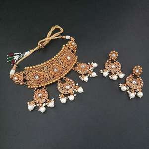 Real Creation FBB0139D Ensemble de colliers en cuivre AD Stone Choker Ensembles de bijoux fins - Product Image 1