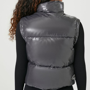 Chaleco Corto Acolchado de Invierno para Mujer, Estilo Europeo y Americano, Brillante, con Cierre, Chaquetas para Hombre - Product Image 3