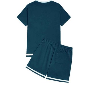 Camiseta lisa con estampado de letras para hombre, conjunto de pantalones cortos deportivos con cordón en la cintura, chándal informal de verano para hombre, conjuntos de moda de 2 piezas - Product Image 6