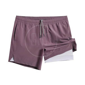 Pantalones cortos de ajuste cruzado de Material duradero hechos a medida para hombre, decoración de patrón sólido para gimnasio, Fitness, estilo informal de entrenamiento al aire libre - Product Image 1