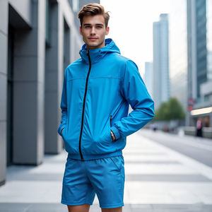 Chaqueta de lluvia de alta calidad, traje, chaqueta deportiva, chaqueta con cremallera, conjunto cortavientos de dos piezas, chándales para hombre - Product Image 6