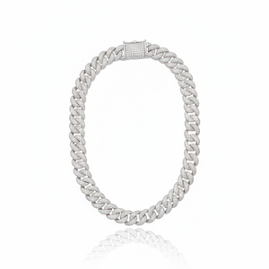 Collier chaîne cubaine personnalisée en argent 925 plaqué rhodium 20 mm 24 pouces avec diamants en moissanite, bijoux hip-hop glacés, cadeau unisexe - Product Image 1