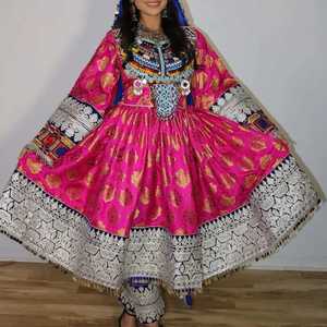 Fabricantes profesionales de alta calidad hechos a mano A-Line Tribal Vintage Afghan Kuchi Vestidos para mujeres cinturón bordado - Product Image 6