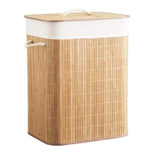 Panier à linge en bambou de haute qualité, vente en gros, utilisation simple, luxe, carré, avec couvercle, organisateur de salle de bain en bois du Vietnam - Product Image 6