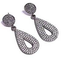 Pendientes elegantes de plata para mujer, joyería deslumbrante con forma de lágrima de cristal, regalo perfecto para ella, accesorios para fiestas y bodas - Product Image 2