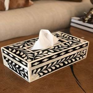 Luxury Mother of Pearl Inlay Tissue <b>Box</b> Cover <b>Floral</b> Shell Inlaid Square Napkin Holder Facial Tissue Dispenser Home Hotel Decor - Product Image 5