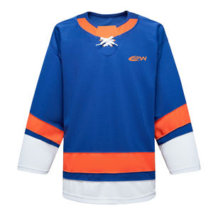 Maillots de hockey sur glace personnalisés en gros – Uniformes d'équipe en polyester sublimé à col en V, séchage rapide, respirants, vierges, en vrac, vêtements de sport - Product Image 1