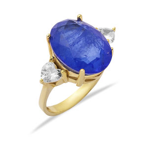 Sapphire CZ Oval Silver Cluster Women <b>Ring</b> Handmade Turkish Wholesale 925 Sterling Silver Jewelry - Product Image 4