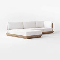 Offre Spéciale : Ensemble de Canapés Trois Places en Teck Moderne Écologique pour Villa, Appartement, Balcon, Jardin Extérieur, Cour d'Hôtel et Terrasse