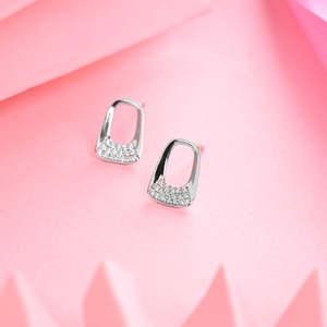 NOVAMART Fine Geometric & Water Drop 925 <b>Sterling</b> <b>Silver</b> <b>Stud</b> Earrings for Women Girls Wholesale Export - Product Image 2