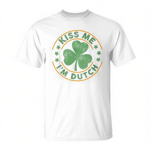 Maglietta promozionale per il giorno di San Patrizio con scritta 'Kiss Me I'm Dutch' - Product Image 2