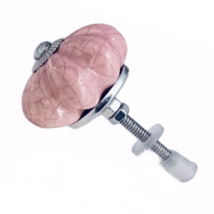 Diseño Industrial CK 558 <span class=keywords><strong>Pink</strong></span> Crackle Melon Perillas de cerámica Venta caliente Cajón Gabinete Manija Tiradores para dormitorio Sala de estar para
