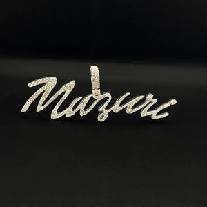 Pendentif personnalisé en alliage chrétien contemporain, hip-hop, serti de diamants CZ glacés, plaqué argent - Product Image 1