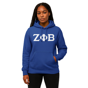 Zeta Phi Beta bleu pull à capuche mélange de coton premium vêtements de sororité grecque personnalisé brodé Divine Nine HBCU vie grecque - Product Image 1