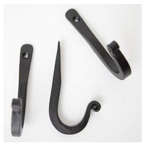 Simple Square Profile Wrought Iron Hooks Minimalist Wall Mounted Utility Hooks - Product Image 2