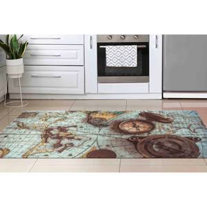 Tapis Antique Carte du Monde : Tapis Imprimé Design Boussole Vintage, Tapis Doux à Poils Longs - Product Image 4