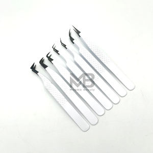 Pinzas para pestañas de acero inoxidable ligeras de alta calidad con el mejor diseño, herramientas de salón de impresión de logotipo personalizado, nuevo diseño puntiagudo - Product Image 6