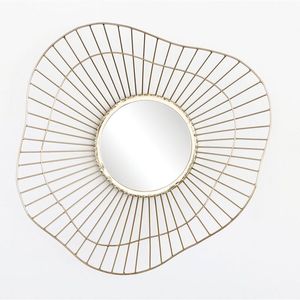 Elegante espejo de pared con marco de metal rectangular minimalista con diseño moderno y elegante para el hogar contemporáneo e interiores elegantes - Product Image 4