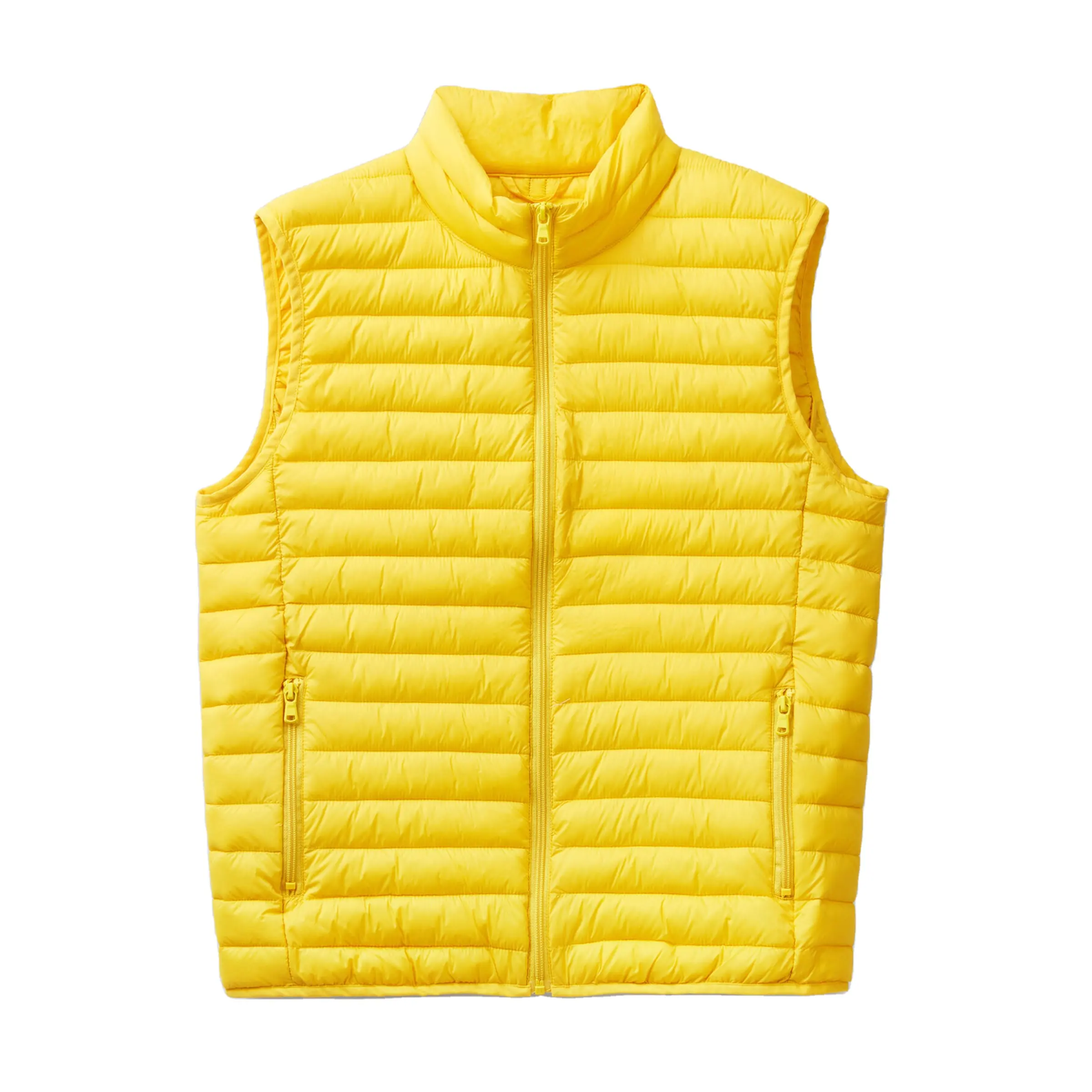 2022 Hot Sale Yellow Quilted Sleeveless Vest Down Jackets Winter Men's Puffer Jacket