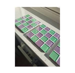 Home And Kitchen Tableware Square Shape New Pattern <b>Glass</b> Mosaic Coaster Standard Quality <b>Mat</b> and Pad Tableware Coaster for Sale - Product Image 5