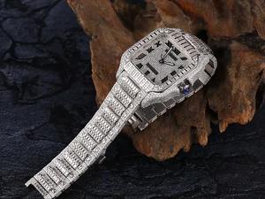 Reloj de Lujo para Hombre, Plata de Ley 925 y Oro, con Movimiento de Cuarzo y Diamantes Moissanite, Brillante, Estilo Hip Hop, Joyería de Moda - Product Image 2