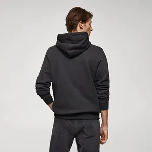 Men's Dark Gray Hooded Zip-Up Sweatshirt Regular Fit Solid <b>Colour</b> Casual Fleece Hoodie With Front Pocket Autumn Wear 2027 - Product Image 2