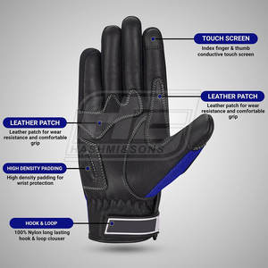 Gants de moto en cuir respirants à doigts entiers unisexes pour hommes avec fonction tactile pour une utilisation en hiver - Product Image 3