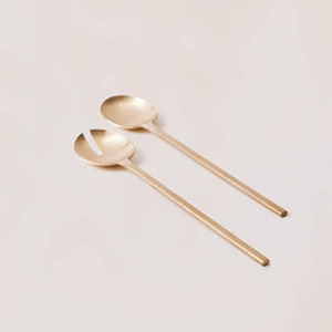 Ensemble fourchette et cuillère à salade Poignée design faite main Argent poli Servir à salade design pour mariage acier miroir - Product Image 2