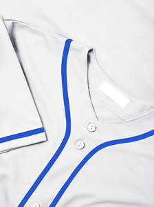 Camiseta de béisbol con botones superventas de su propio diseño, uniforme de poliéster transpirable para niños, estampado bordado, softbol en blanco - Product Image 4