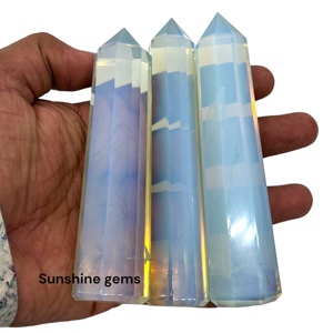 เสาหินโอปอลขัดเงาขนาดใหญ่เสาหินอาเกตและเสาหินธรรมชาติเสาโอปอลสำหรับจักระและรักสไตล์ลดราคา - Product Image 4