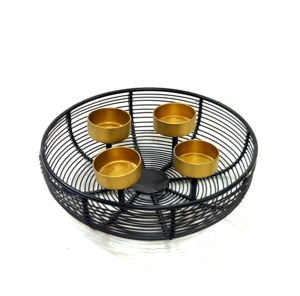 Handmade Iron Wire Round 4 Piece <b>T</b>-<b>Light</b> Home Decorative Hot Selling <b>Candle</b> Wire Tray Centerpiece Indoor Outdoor <b>Candle</b> Holder - Product Image 2