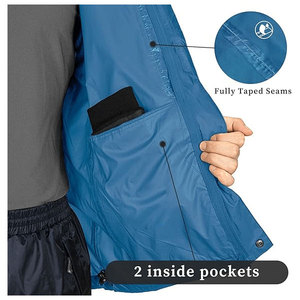Chubasquero impermeable para adultos, chaqueta de lluvia para hombres, a prueba de viento, para exteriores, para motociclistas, viajes, ocasiones de lluvia - Product Image 4