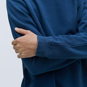 Automne hiver hommes 100% coton ample polaire doublé à capuche nouveau à la mode solide Streetwear sweat - Product Image 4