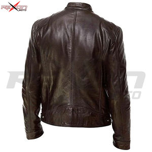 Chaquetas de cuero de talla grande para hombre, abrigos de cuello alto, chaquetas de motociclista, ropa de moda - Product Image 5